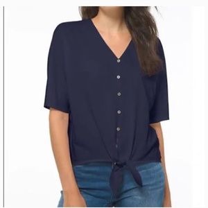 Micheal Micheal Kors true navy button shirt sleeve top